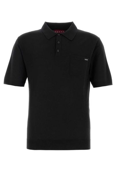 Gucci Fine Knit Short-Sleeve Polo Top