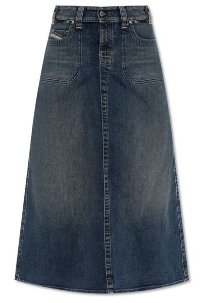 Diesel De-Pago-Mid-Re Denim Midi Skirt
