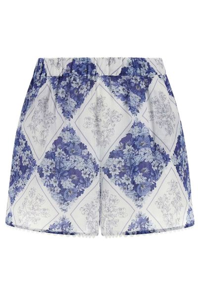 TWINSET Lace Trim Floral-Printed Shorts