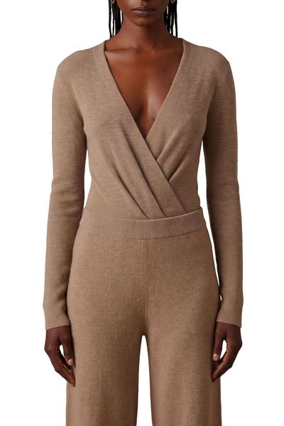 Max Mara Criss-Cross V-Neck Knitted Bodysuit