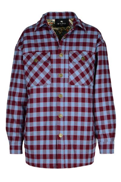 Etro Checkerboard Jacquard Curved Hem Shirt