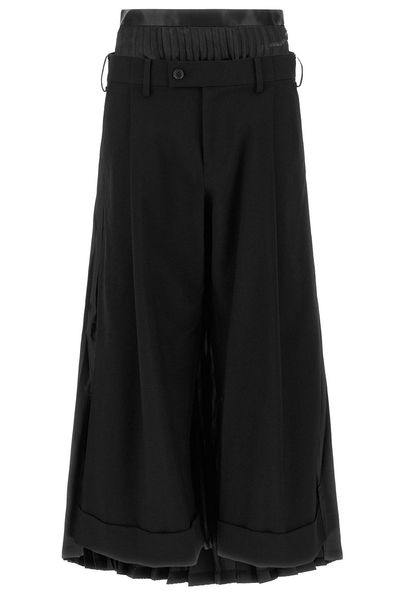 Junya Watanabe Hybrid Pleated Wide-Leg Pants