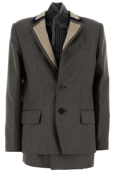 Sacai Herringbone Suiting Blazer