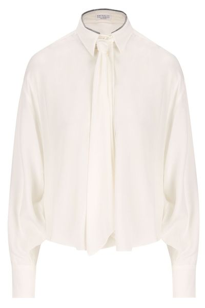 Brunello Cucinelli Long Sleeved Curved Hem Shirt