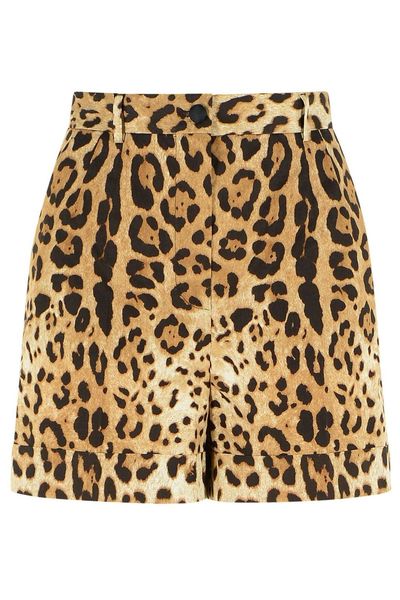 Dolce & Gabbana Leopard Printed Poplin Shorts