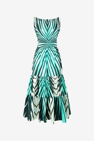 Roberto Cavalli Ray Of Sea Patterned Midi Dress
