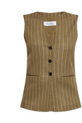 Max Mara Riccio Striped Button-Up Vest