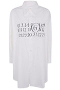 MM6 Maison Margiela Signature Numbers Motif Buttoned Shirt Dress