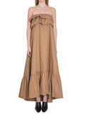 Saint Laurent Ruffled Strapless Maxi Dress
