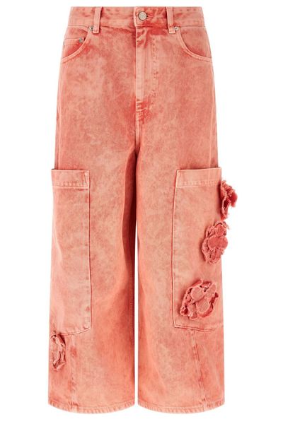 Ganni Logo-Patch Cropped Jeans