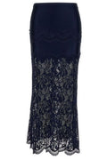 Rabanne Lace And Jersey Midi Skirt