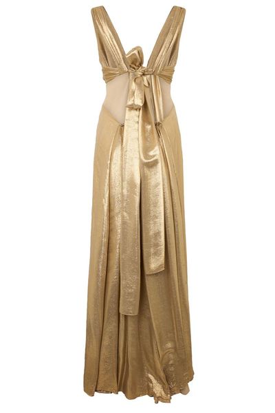Alberta Ferretti Draped Knot Maxi Dress