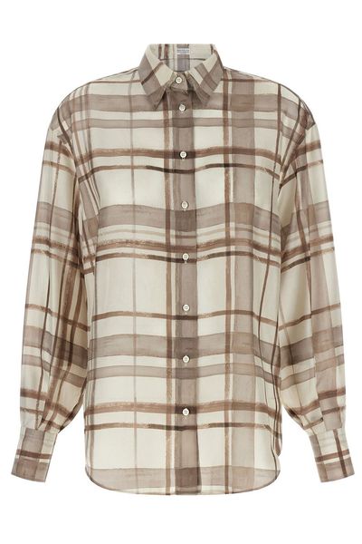 Brunello Cucinelli Checked Long Sleeved Shirt