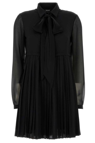 Versace Crêpe De Chine Lavallière Mini Dress