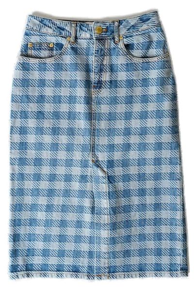AMI Paris Checked Midi Pencil Skirt