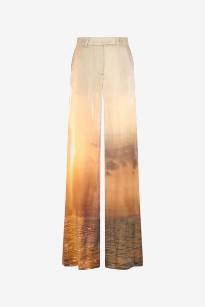 Roberto Cavalli Sunset Print Palazzo Pants
