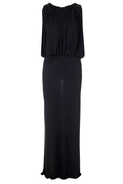 Saint Laurent Pleated Sleeveless Maxi Dress