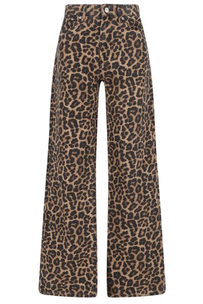 Anine Bing Hugh Leopard-Print Jeans