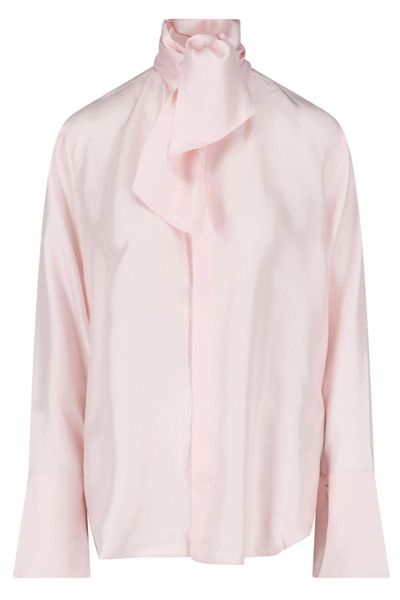 SA SU PHI Tie-Neck Buttoned Top