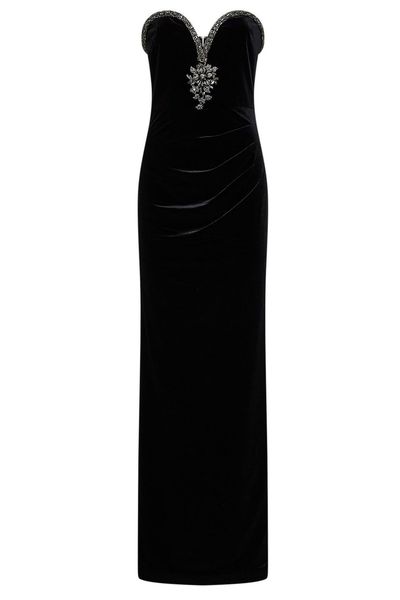 Self-Portrait Embellished Velvet Maxi Dress