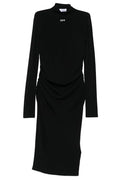 Off-White Logo Printed Long-Sleeved Dress