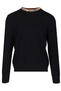 Burberry Checked-Trim Ribbed-Knit Jumper