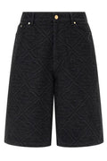 Casablanca Laser Monogram Denim Bermuda Shorts
