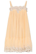 Chloé Georgette Lace Thin-Strap Mini Dress