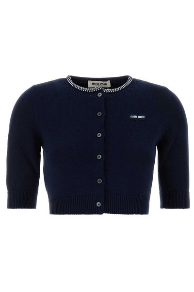 Miu Miu Cropped Logo Cardigan