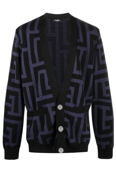 Balmain Maxi Monogram Buttoned Cardigan