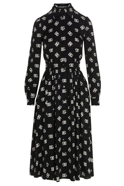 Dolce & Gabbana All-Over DG Printed Midi Dress