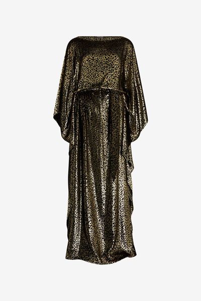 Roberto Cavalli Glossy Animal Print Kimono Dress