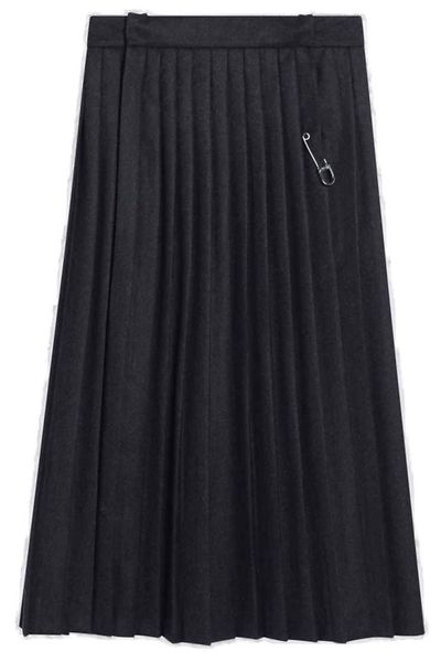 Prada Pleated Flannel Skirt