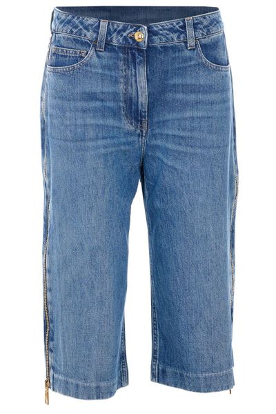 Elisabetta Franchi Zip-Detailed Denim Bermuda Shorts