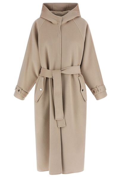 Pinko Belted Hooded Coat