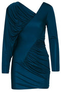 Saint Laurent Draped Long-Sleeved Dress