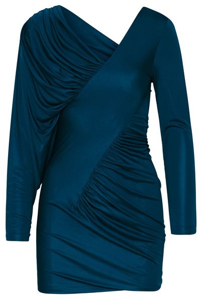 Saint Laurent Draped Long-Sleeved Dress
