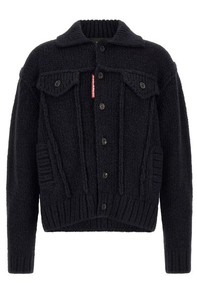 Dsquared2 Logo Patch Buttoned Cardigan