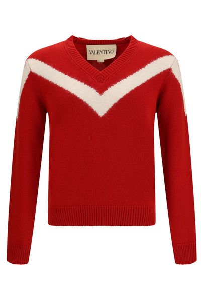 Valentino V-Neck Long-Sleeved Jumper