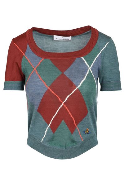 Vivienne Westwood Argyle Short-Sleeve Sweater