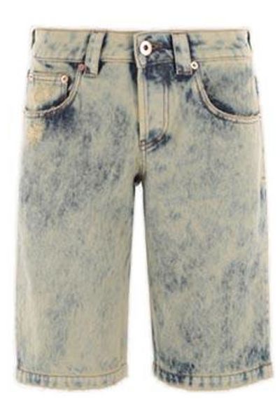 Vaquera Logo-Patch Knee-Length Denim Shorts