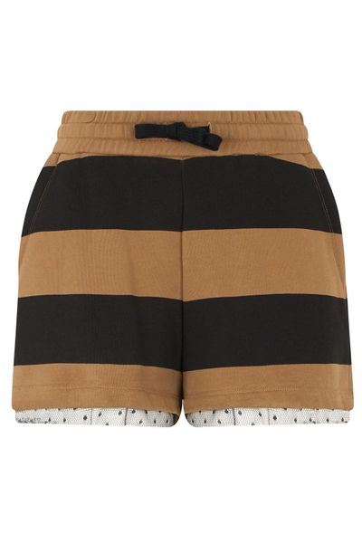 RED Valentino REDValentino Lace-Trim Striped Drawstring Shorts