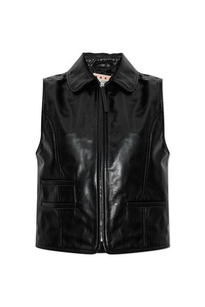 Marni Leather Zip-Front Vest