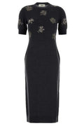 Fendi Knitted Sequined Flower Midi Dress