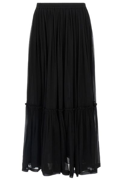 Saint Laurent Ruffled High Waist Long Skirt