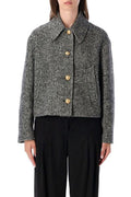 Valentino Chevron Cropped Peacoat