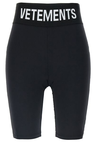 Vetements Logo Waistband Fitted Shorts