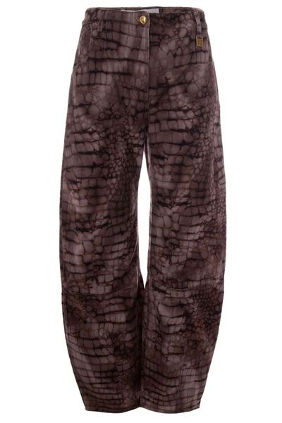 Elisabetta Franchi Printed Drill Jeans