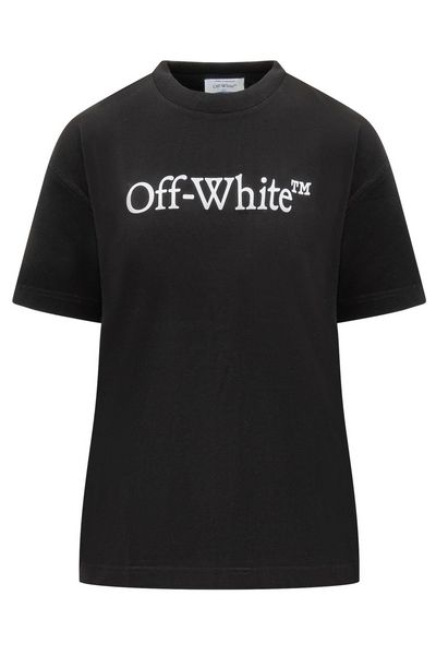 Off-White Bookish Crewneck Straight Hem T-Shirt