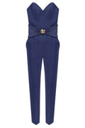 Elisabetta Franchi Flowing Macro Bow Crepe Jumpsuit
